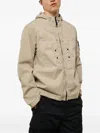 Stone Island Logo Hooded Jacket In Neutral