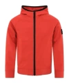 Stone Island Logo Hooded Jacket In Red