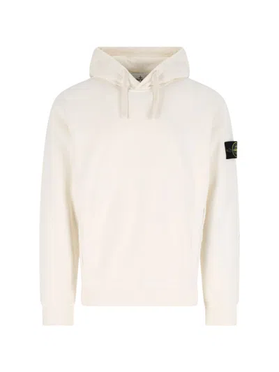 Stone Island Logo Hoodie In Gray