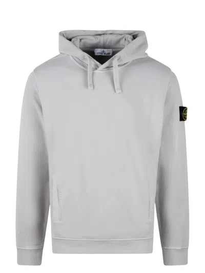 Stone Island Logo Hooded Sweatshirt In Grey