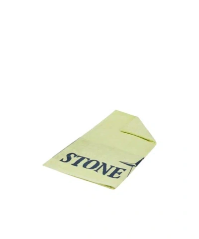 Stone Island Logo-jacquard Bath Towel In Yellow