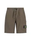 Stone Island Sports Bermuda Shorts With Compass Application In Brown
