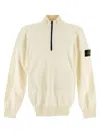 Stone Island Logo Knitwear In Ivory