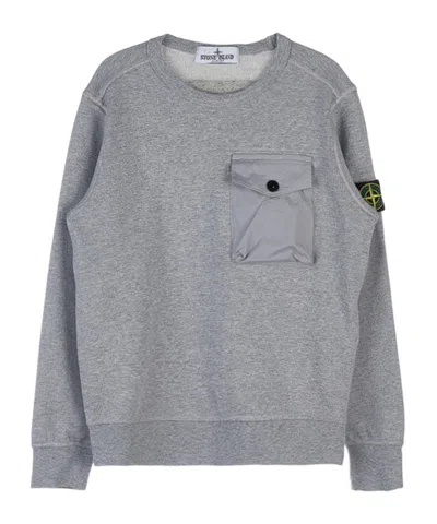 Stone Island Logo Logo Sweater In Gray
