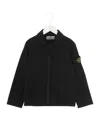 Stone Island Logo Long-sleeved Jacket In Black