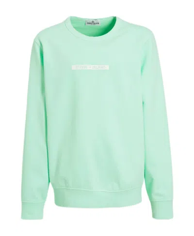 Stone Island Logo Long-sleeved Sweater In Blue