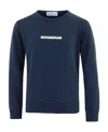 Stone Island Logo Long-sleeved Sweater In Blue