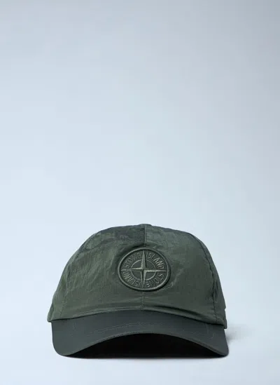 Stone Island Logo Motif Baseball Cap In Brown