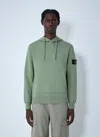 Stone Island Logo Motif Hooded Sweatshirt In Green