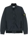 Stone Island Core Black Cotton Jersey Sweater With Stand-up Collar And Detachable Badge In Black
