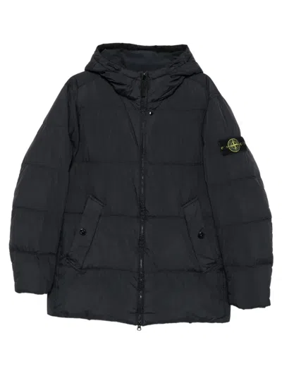 Stone Island Logo Nylon Blouson Jacket In Blue