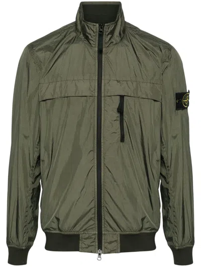 Stone Island Crinkle Jacket In Green