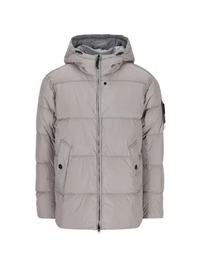 Stone Island Logo Nylon Blouson Jacket In Purple