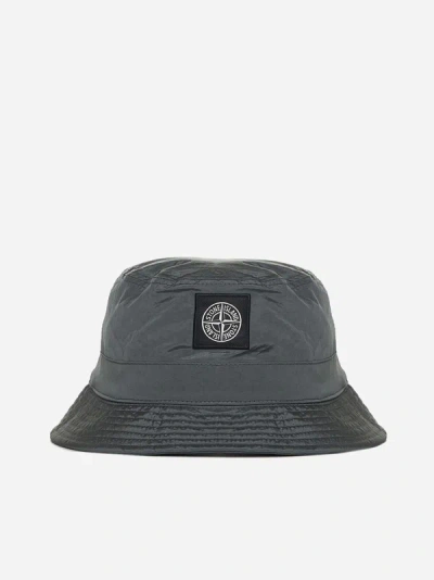 Stone Island Logo Nylon Bucket Hat In Musk