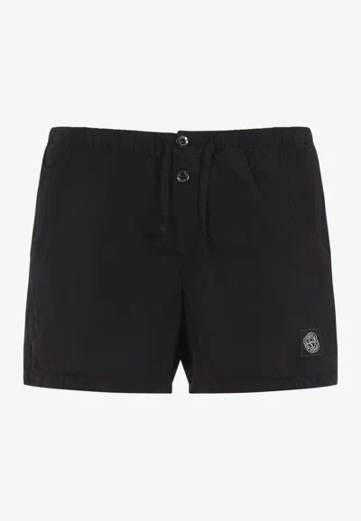 STONE ISLAND LOGO NYLON SHORTS