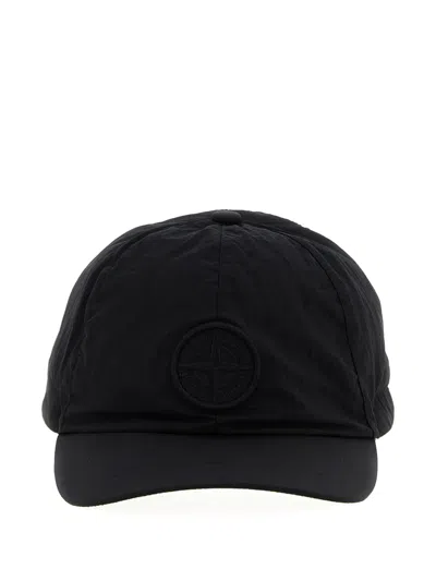 Stone Island Kids' Logo-patch Baseball Cap In Black