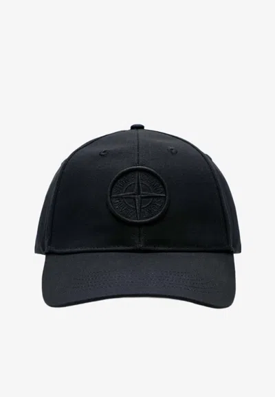 Stone Island Logo-patch Baseball Cap In Black