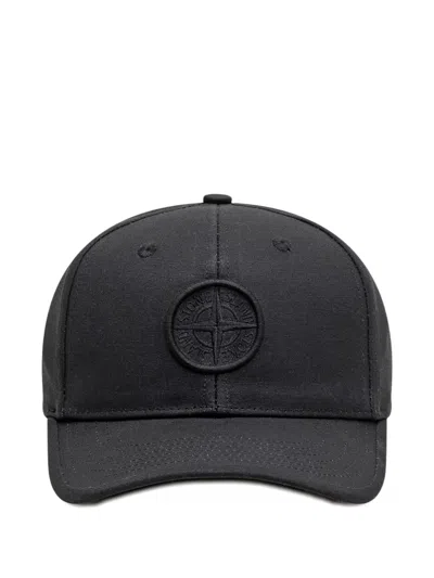 Stone Island Kids' Logo-patch Baseball Cap In Black