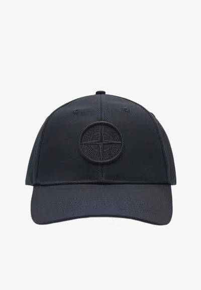 Stone Island Logo-patch Baseball Cap In Blue