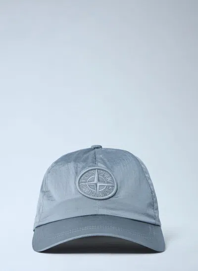 Stone Island Logo Patch Baseball Cap In Blue