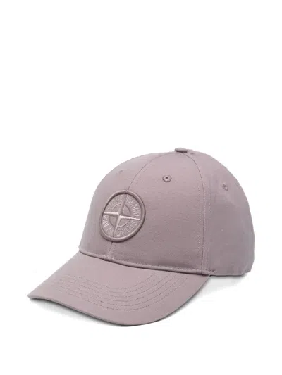 Stone Island Logo-patch Baseball Cap In Purple