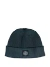 Stone Island Logo-patch Beanie Hat In Brown