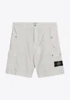 Stone Island Comfort Fit Cargo Bermuda Shorts With Elasticated Waistband
