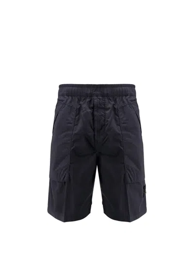 Stone Island Compass-badge Shorts In Blue