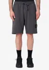 Stone Island Dark Grey Cotton Bermuda Shorts In Gray
