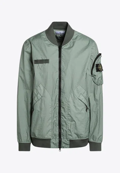 STONE ISLAND LOGO PATCH BOMBER JACKET