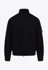 Stone Island Logo Patch Bomber Jacket In Black
