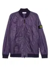 Stone Island Logo-patch Bomber Jacket In Purple