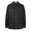Stone Island Logo Patch Button Fastening Jacket 'black'