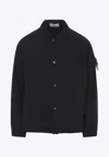 Stone Island Jacket Arm Patch Collared Design Front Pockets In Black