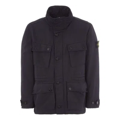 Stone Island Logo-patch Buttoned Jacket 'black'
