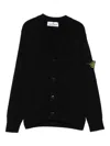 Stone Island Logo-patch Cardigan In Black