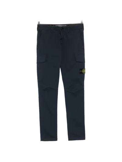 Stone Island Logo-patch Cargo Pants In Blue