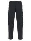 Stone Island Compass-patch Cargo Trousers In Black