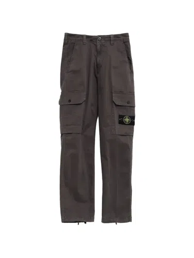 Stone Island Logo-patch Cargo Pants In Gray