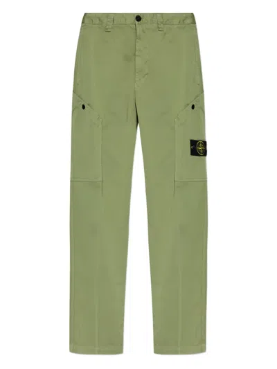 Stone Island Logo-patch Cargo Pants In Green