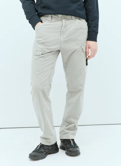 Stone Island Logo Patch Cargo Pants In Gray