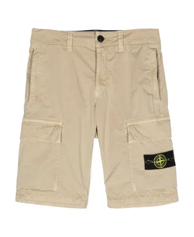 Stone Island Logo-patch Cargo-pocket Shorts In Nude