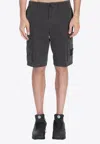 Stone Island Logo Badge Bermuda Shorts Bermuda And Short Blue In Black