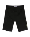 Stone Island Logo-patch Cargo Shorts In Black