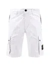 Stone Island Logo-patch Cargo Shorts In White