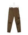 Stone Island Logo-patch Cargo Trousers In Green