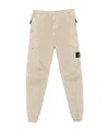 Stone Island Tapered Fit Cotton Cargo Pants With Elasticated Waistband In Neutral