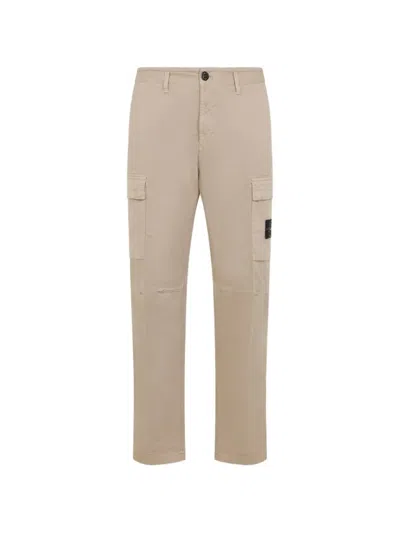 Stone Island Logo-patch Cargo Trousers In Neutral