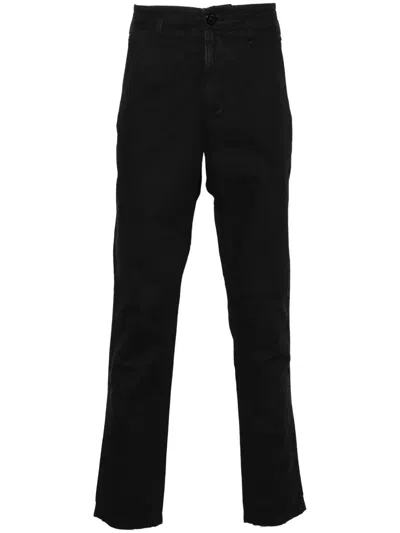 Stone Island Logo-patch Chinos In Blue