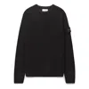 Stone Island Kids Mini Ribbed Neckline Sweatshirt For Boys In Black